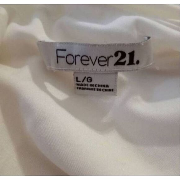FOREVER 21 WHITE/CREAM OFF-THE-SHOULDER DRESS SZ.L EUC. - Picture 7 of 8